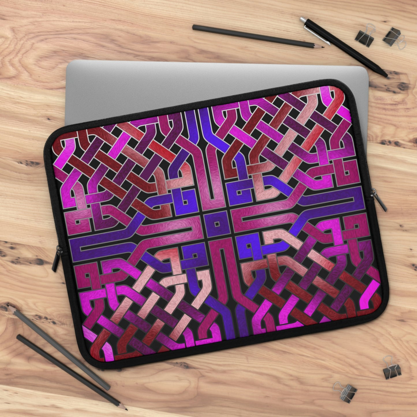 Pink Celtic Knot Square Laptop Sleeve