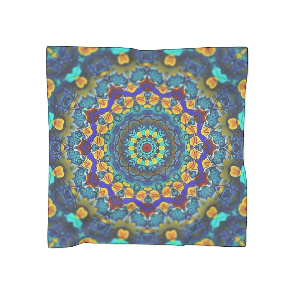 Blue Green Kaleidoscope Poly Scarf