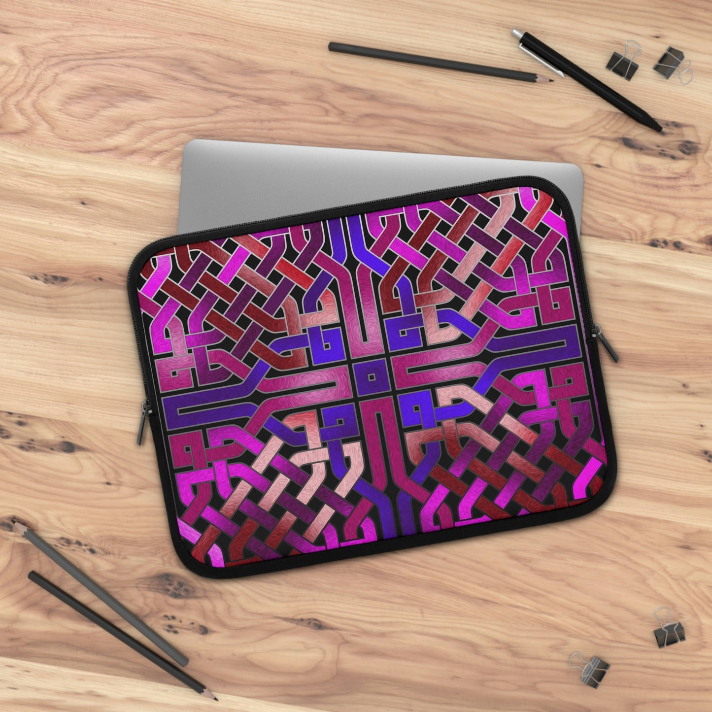 Pink Celtic Knot Square Laptop Sleeve