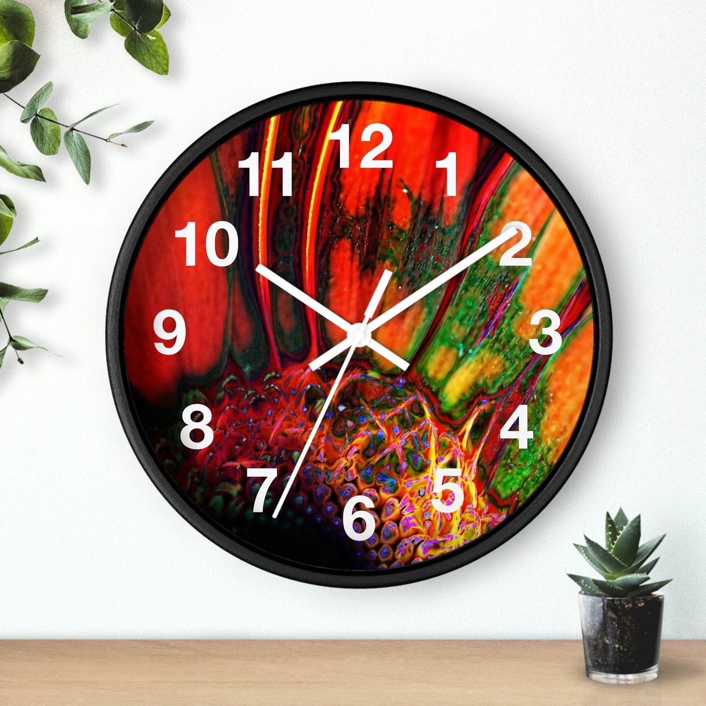 Orange Daisy Wall Clock