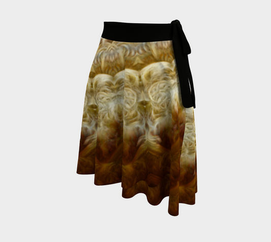 Gold Clouds Kaleidoscope Wrap Skirt