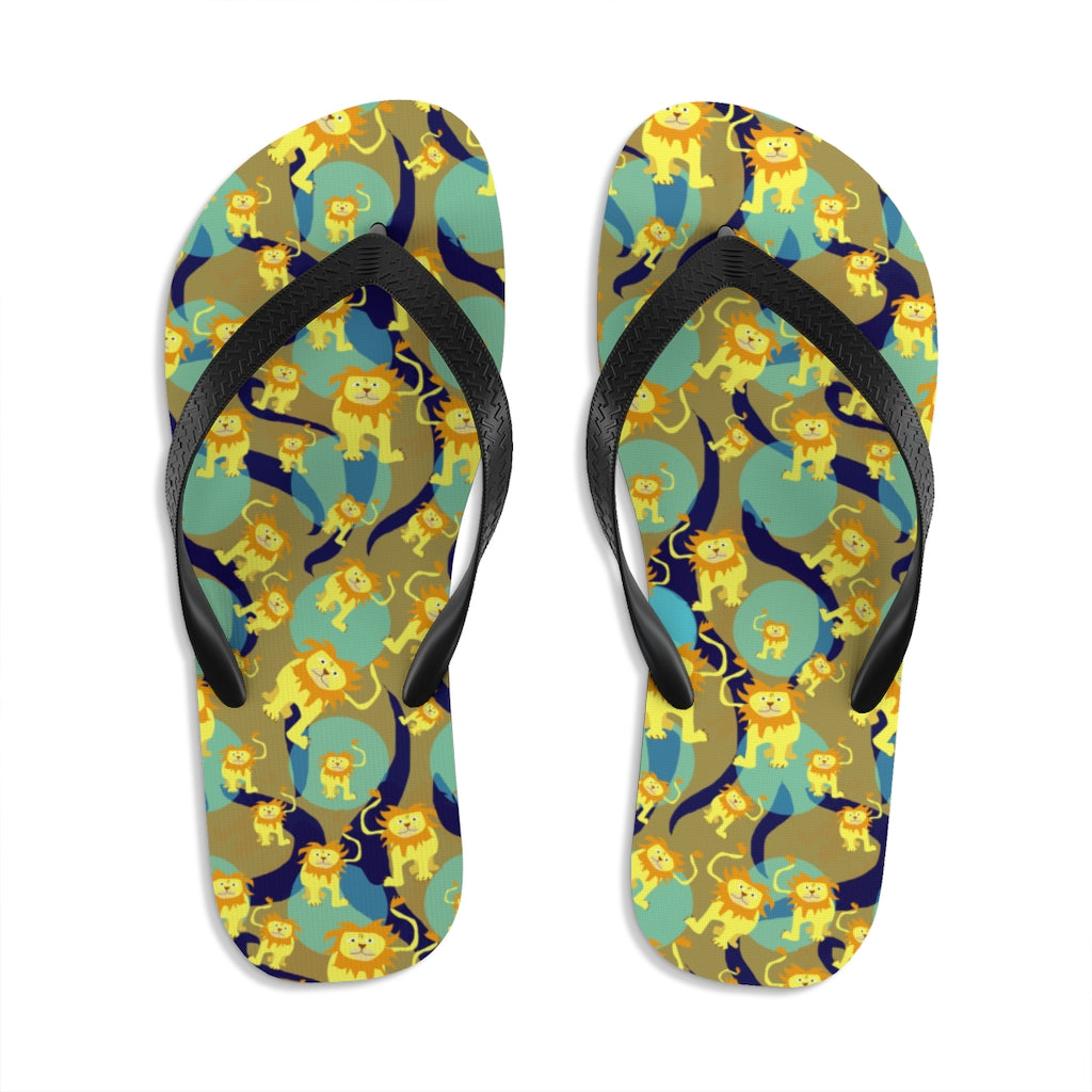 Lion Pattern Unisex Flip-Flops