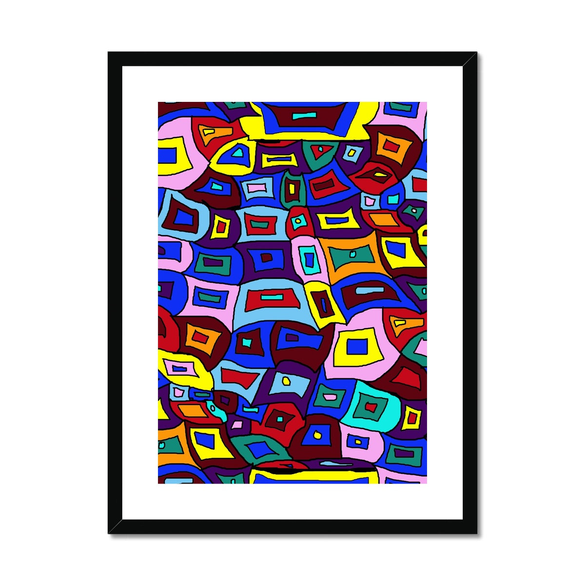 Wavy Square Pattern Framed & Mounted Print