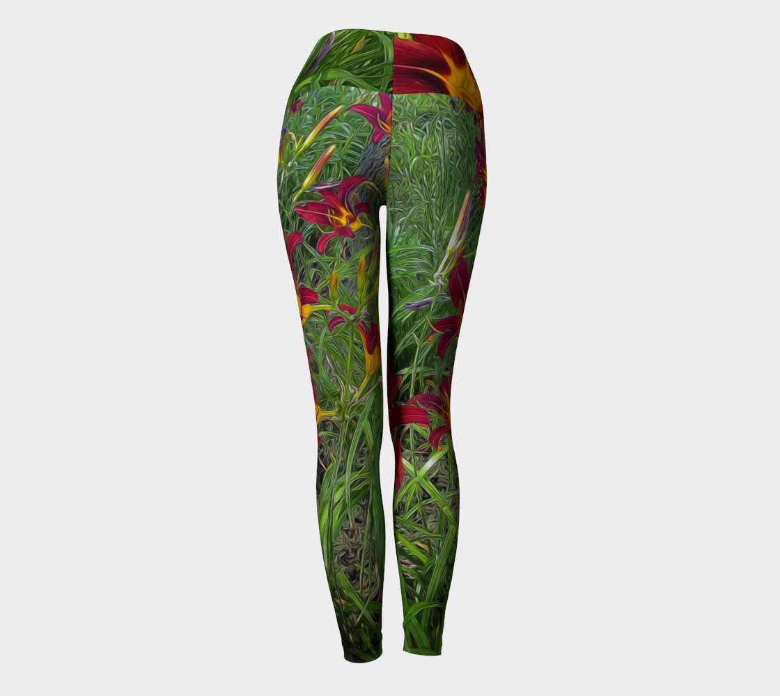 Red Tigerlily Garden Yoga Leggings