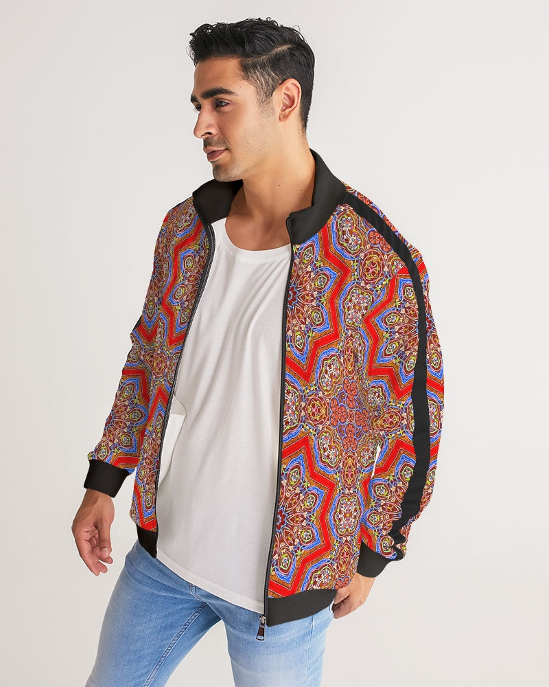 Medieval Kaleidoscope Men's Stripe-Sleeve Track Jacket