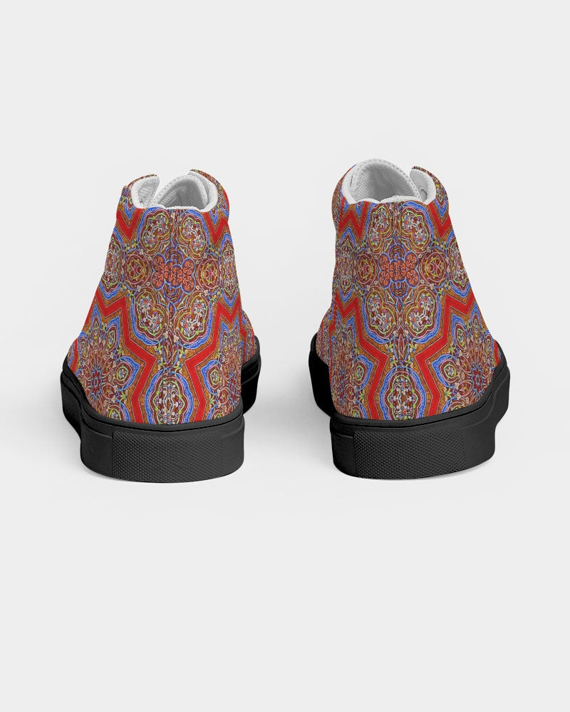 Medieval Kaleidoscope Women's Hightop Canvas Shoe - Black