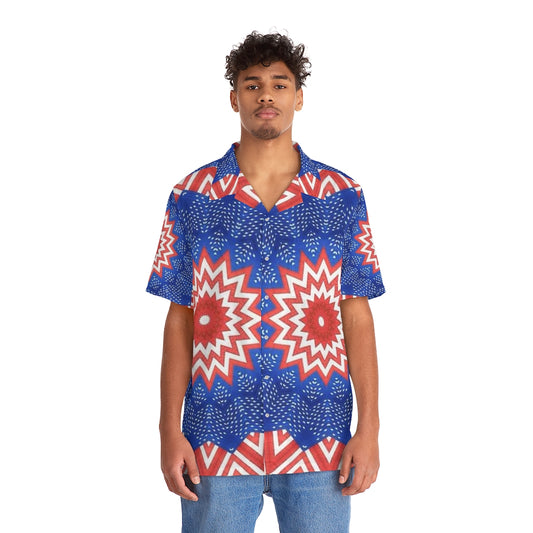 Stars and Stripes Pattern Men's Hawaiian Shirt (AOP)