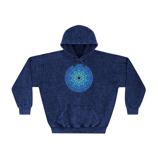 Blue Celtic Star Unisex Mineral Wash Hoodie