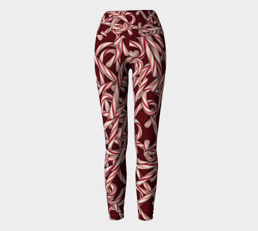 Candy Cane Collage Yoga Leggings
