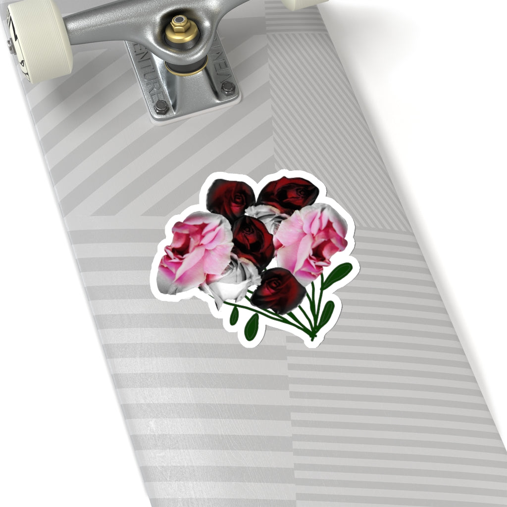 Pink and Red Roses Kiss-Cut Stickers