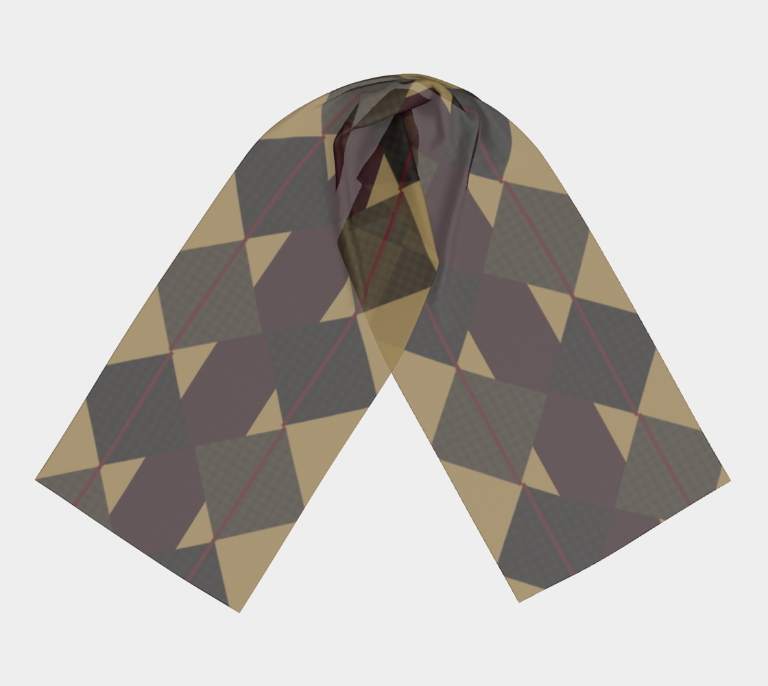 Checkered Brown Plaid Long Scarf