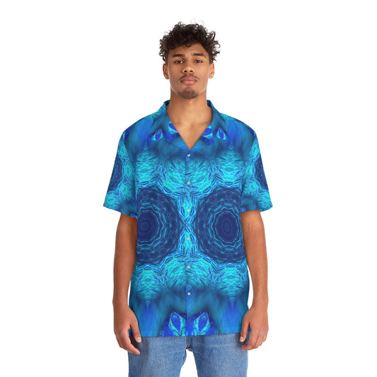 Blue Water Kaleidoscope Men's Hawaiian Shirt (AOP)