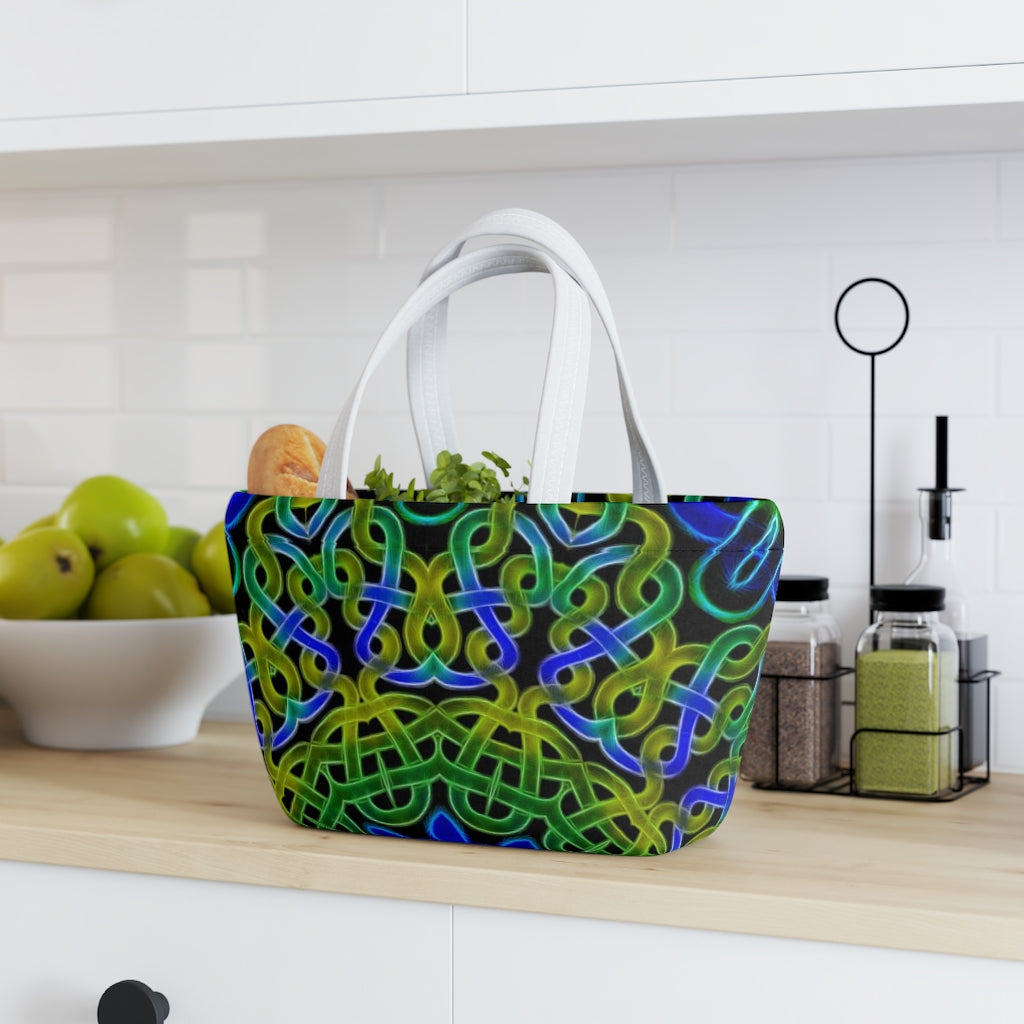Blue Green Celtic Kaleidoscope Lunch Bag