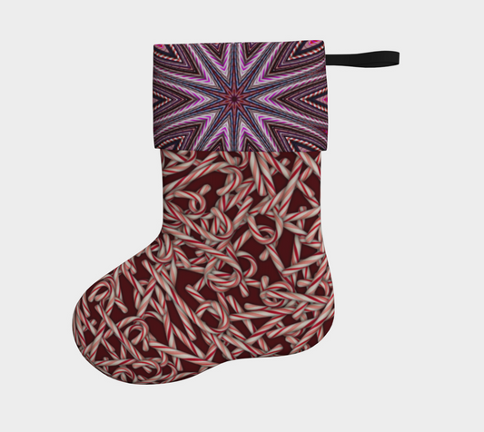 Candy Cane Pattern Holiday Stocking
