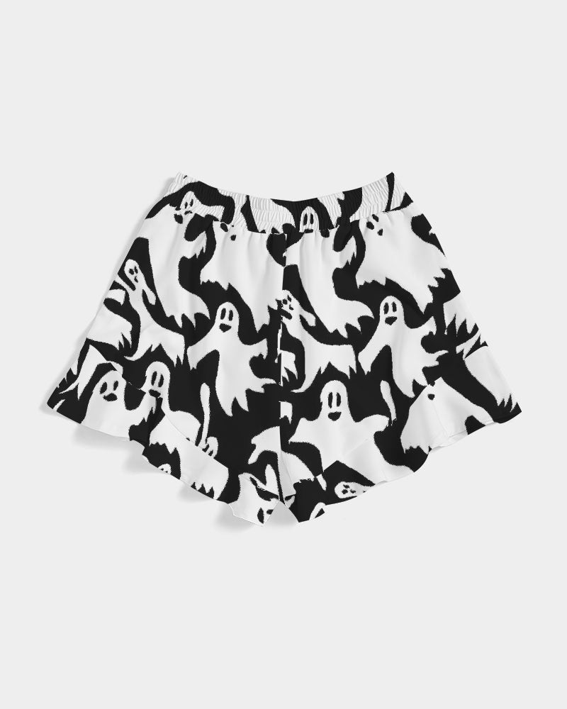 Ghosts Pattern Women's Ruffle Shorts