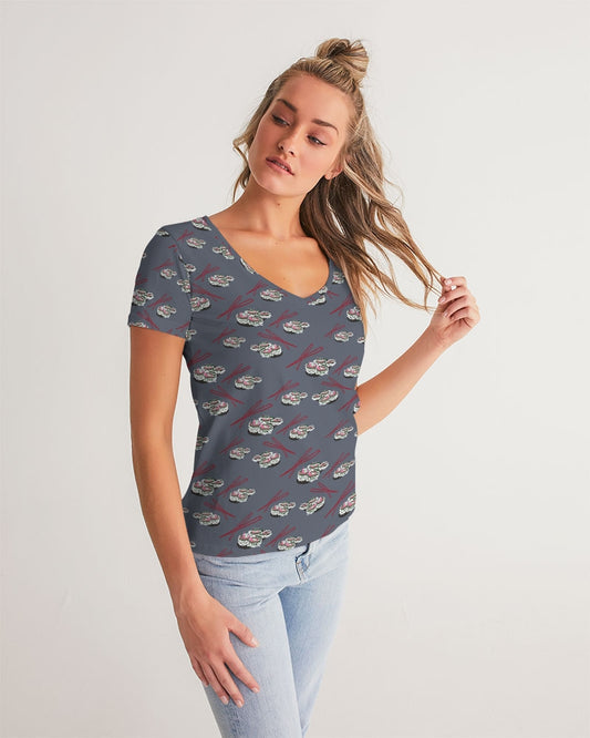 Sushi Pattern Women's V-Neck Tee