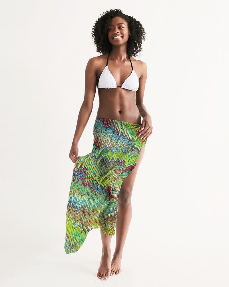 Cool Green Marbled Swim Cover Up