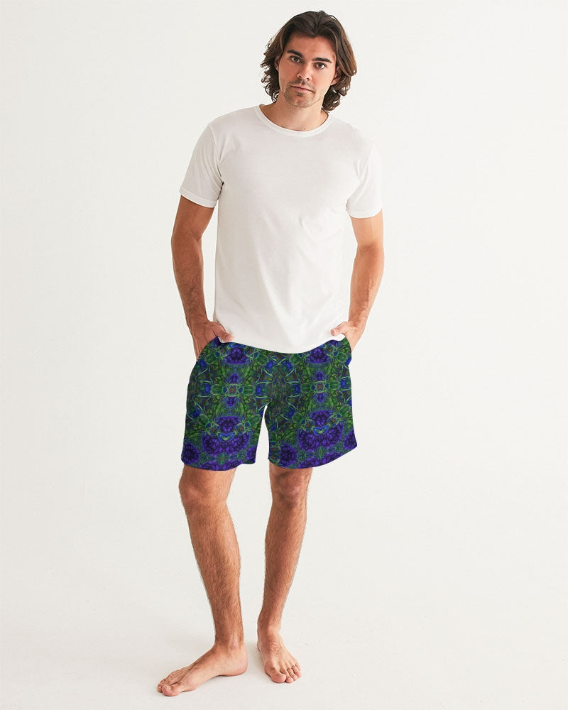 blue Green Ribbon Kaleidoscope Men's Swim Trunk