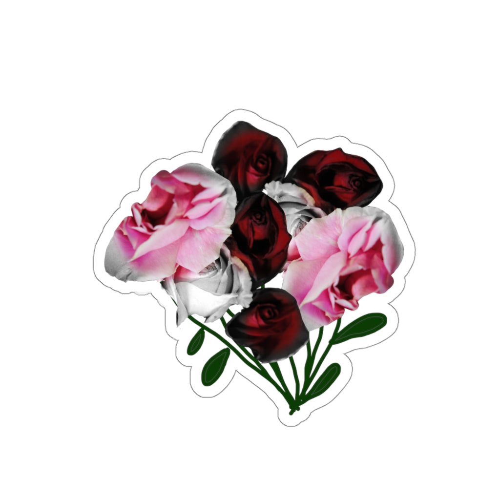 Pink and Red Roses Kiss-Cut Stickers