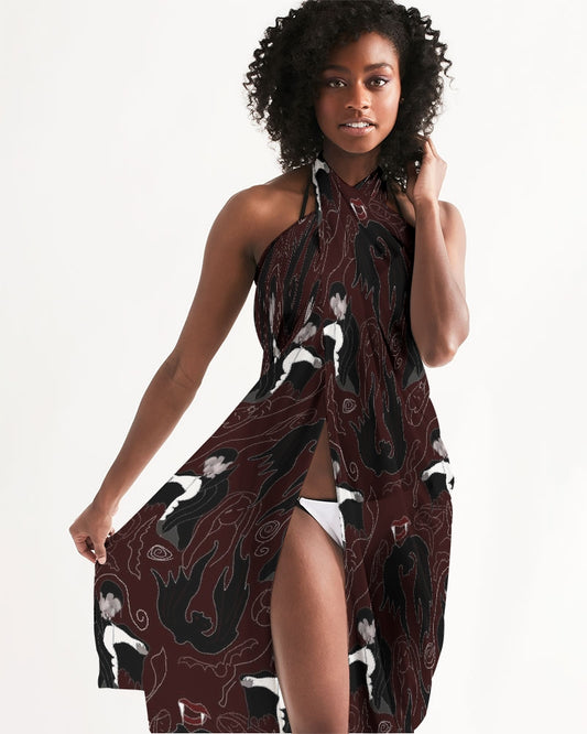 Vampire Pattern Swim Cover Up