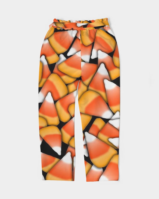 Candy Corn Pattern Women's Belted Tapered Pants