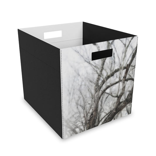 Old Tree On White Felt Storage Box
