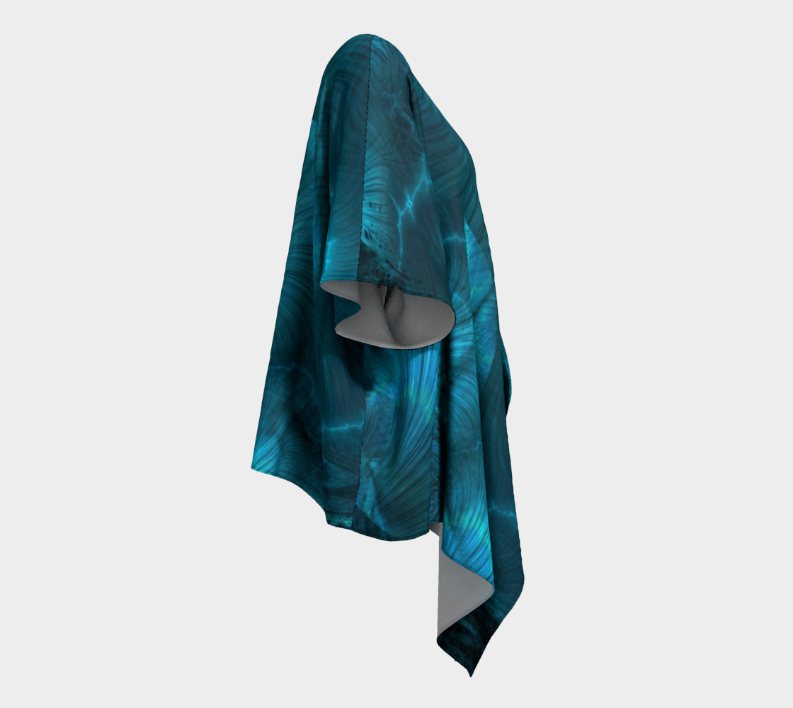 Blue Metallic Fractal Draped Kimono