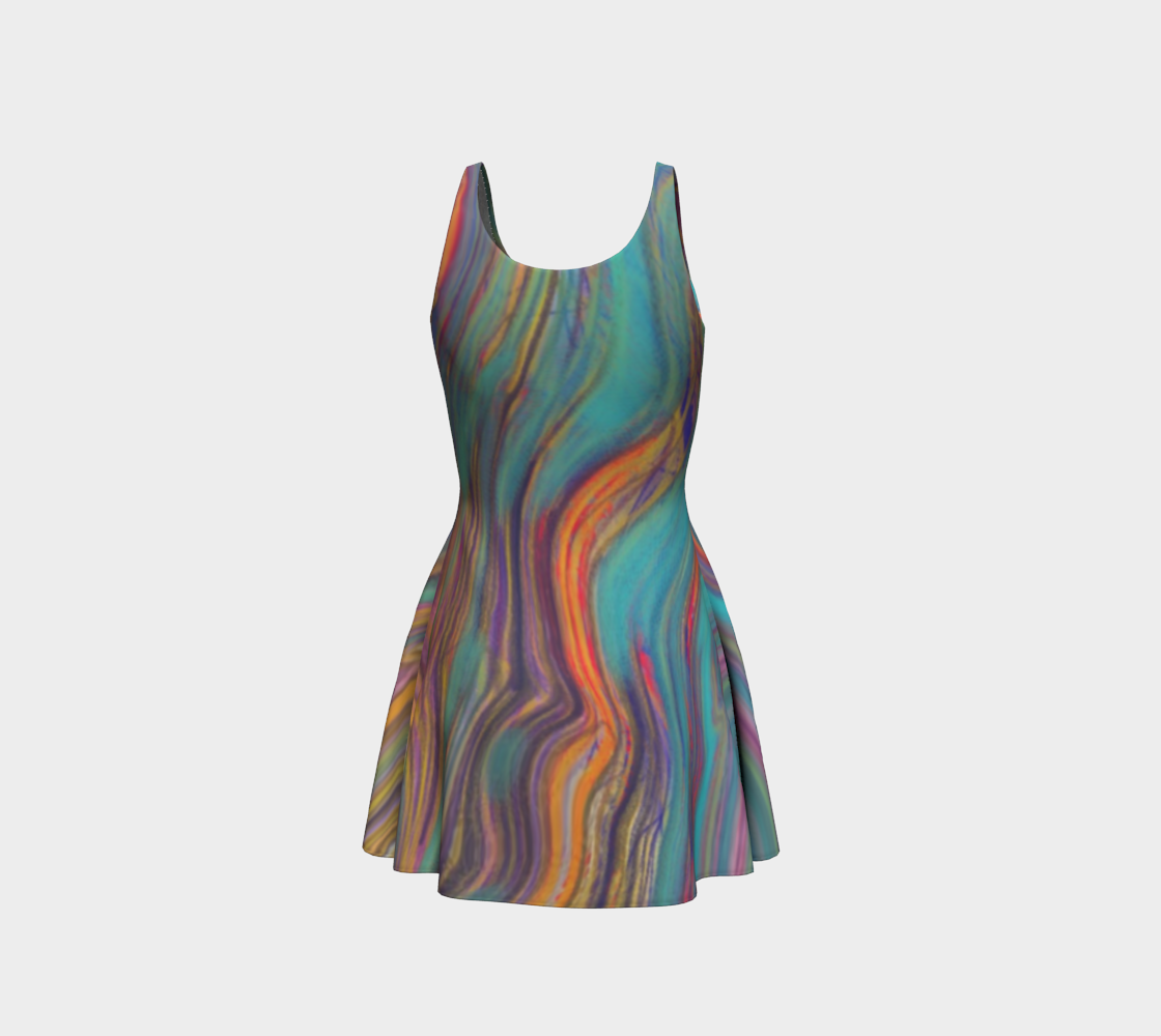 Colorful Sketch Flare Dress