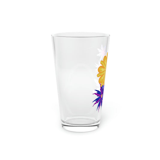 Fanciful Flowers 2 Pint Glass, 16oz
