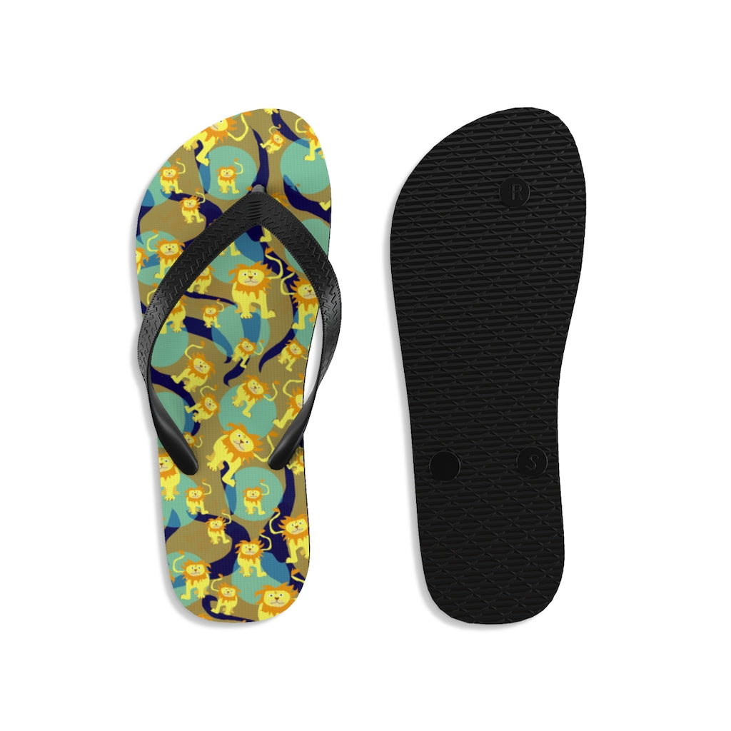 Lion Pattern Unisex Flip-Flops