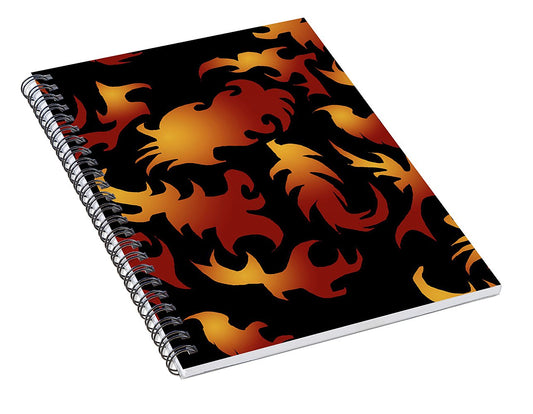 Abstract Flames Pattern - Spiral Notebook