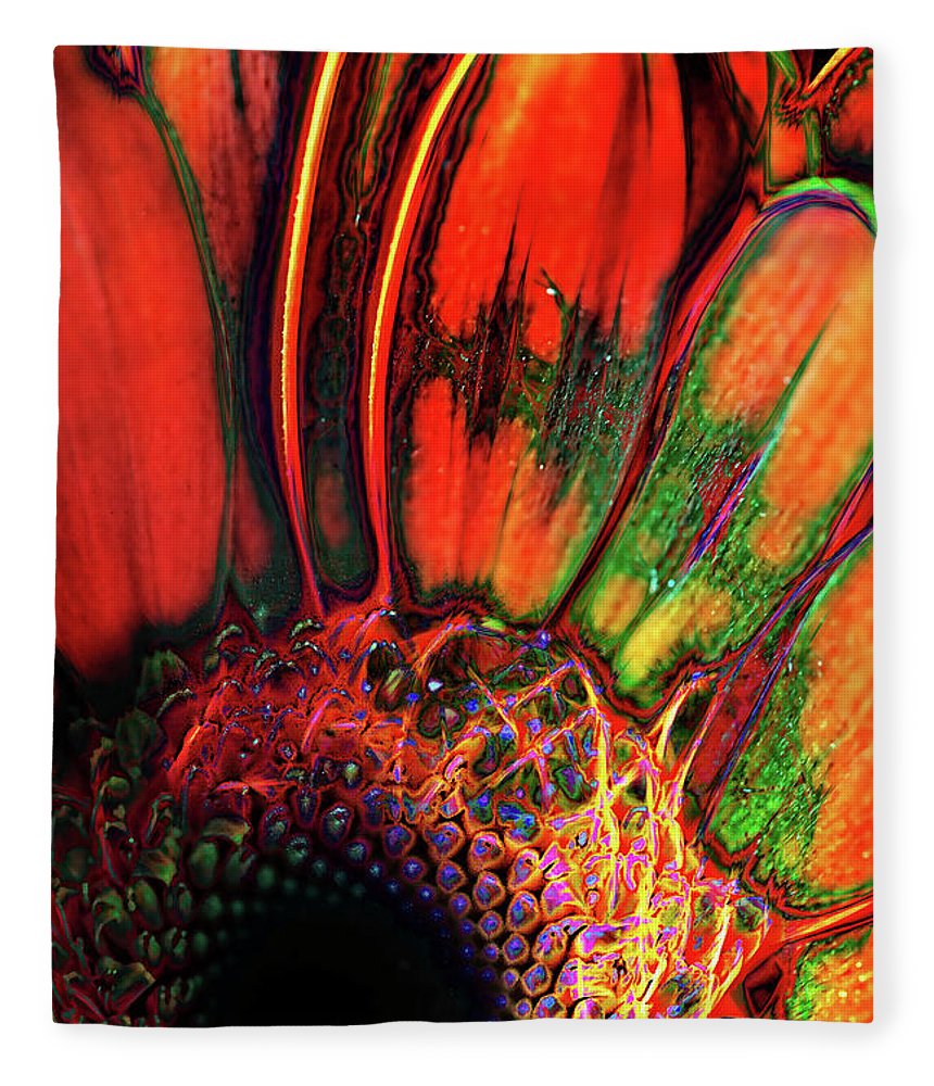 Abstract Orange Daisy - Blanket