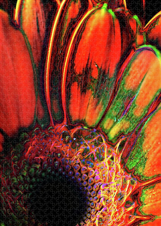 Abstract Orange Daisy - Puzzle