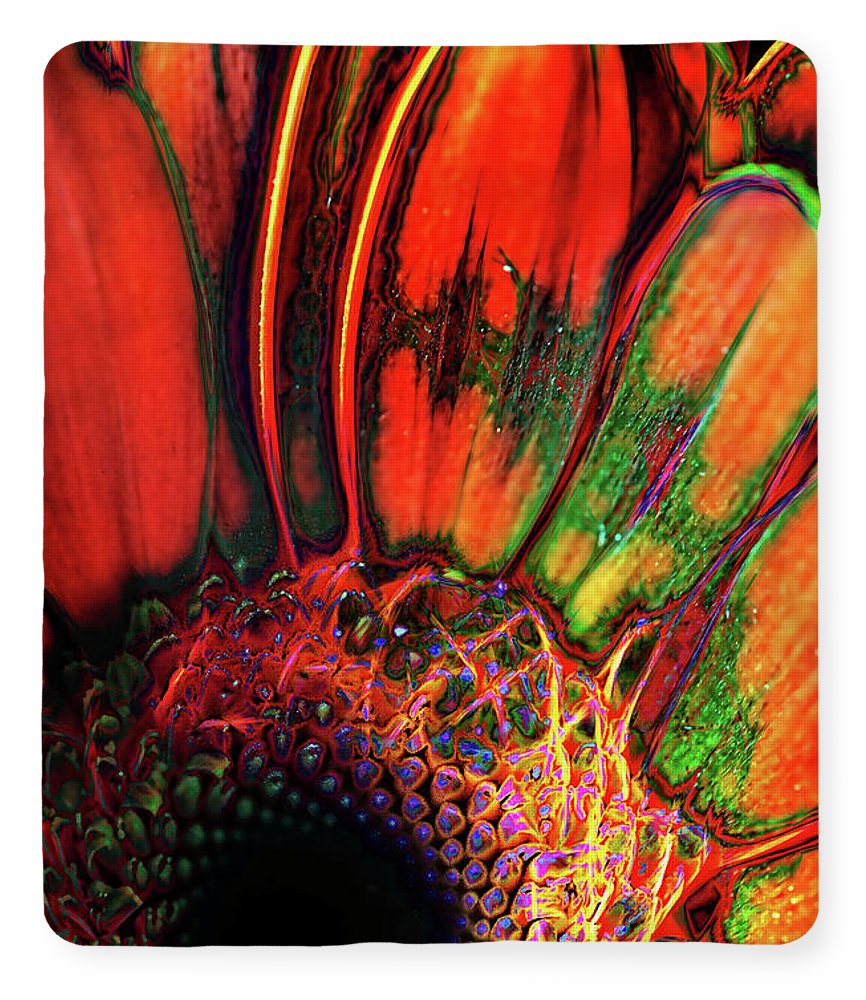 Abstract Orange Daisy - Blanket