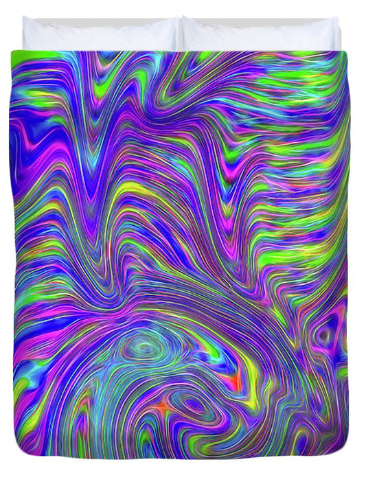 Abstract With Blue - Duvet Cover