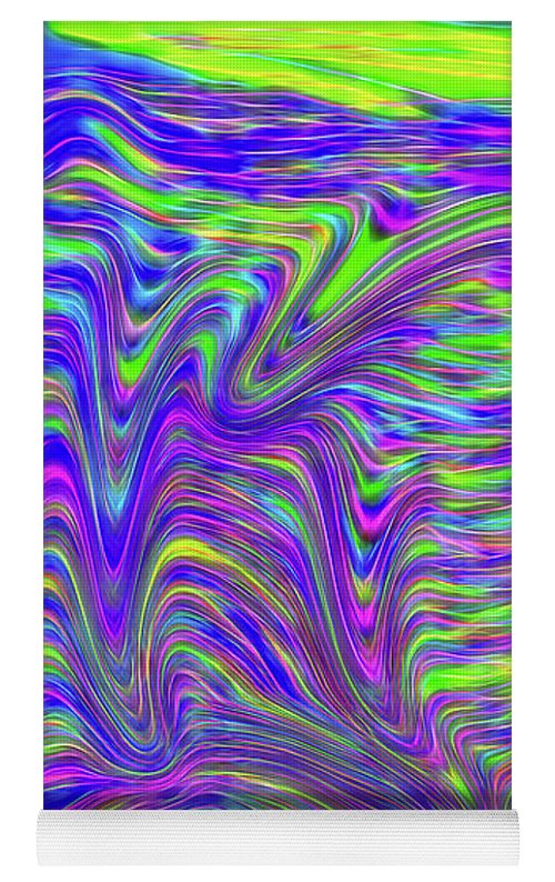 Abstract With Blue - Yoga Mat