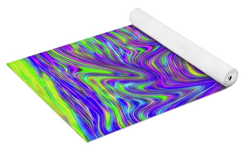 Abstract With Blue - Yoga Mat