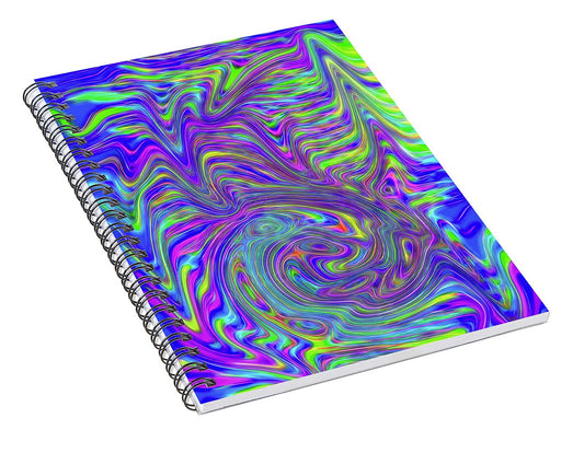 Abstract With Blue - Spiral Notebook