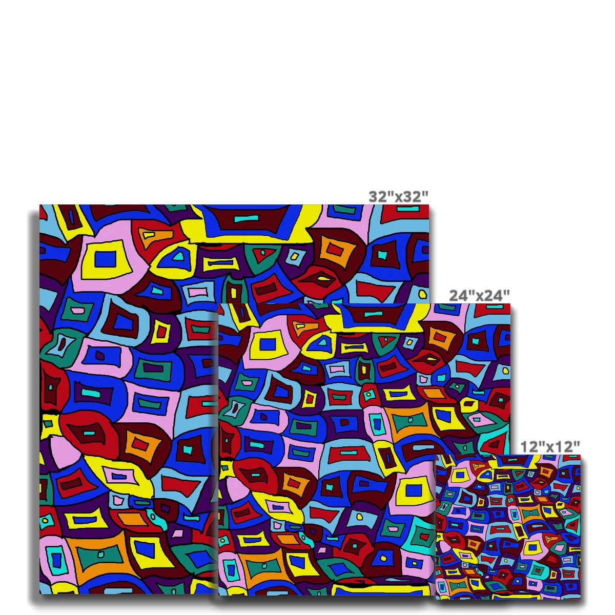Wavy Square Pattern Canvas