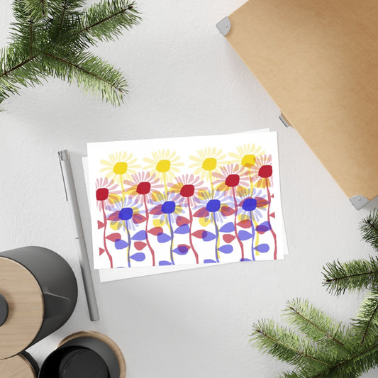 Red Yellow Blue Sunflowers Postcards (10pcs)