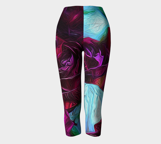 Red and White Roses Capris