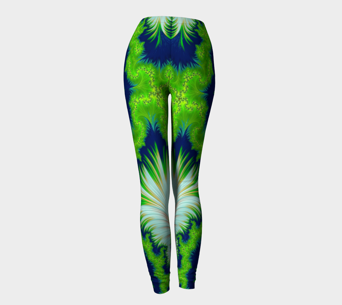Blue Green Earth fractal leggings
