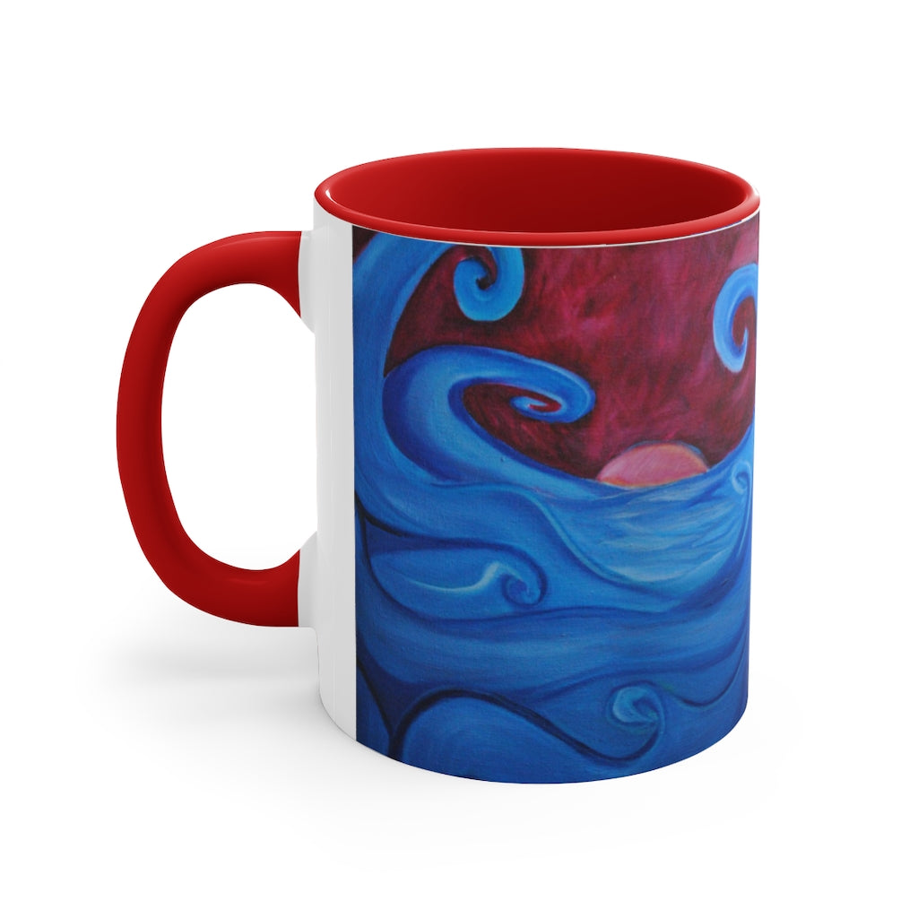 Blown Ocean Waves Accent Coffee Mug, 11oz