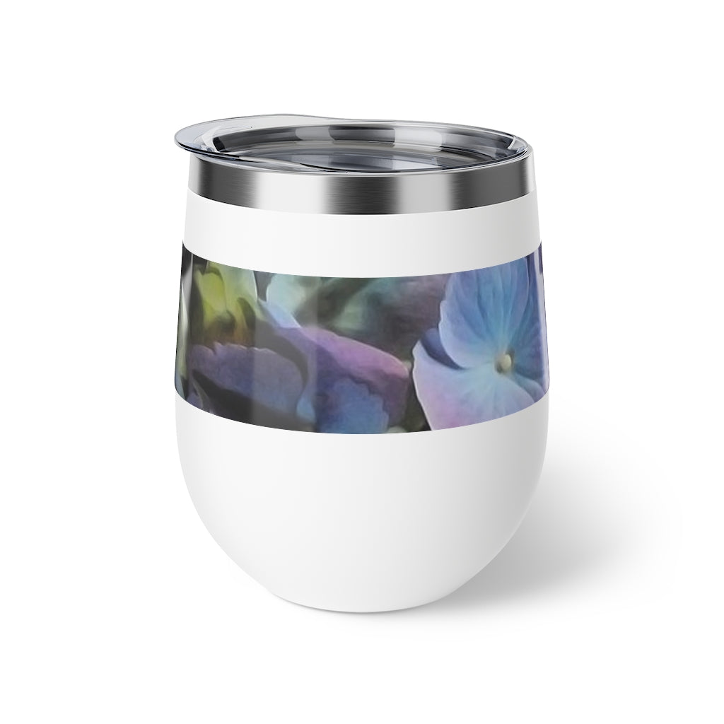Blue and Purple Hydrangea Copper Vacuum Insulated Cup, 12oz