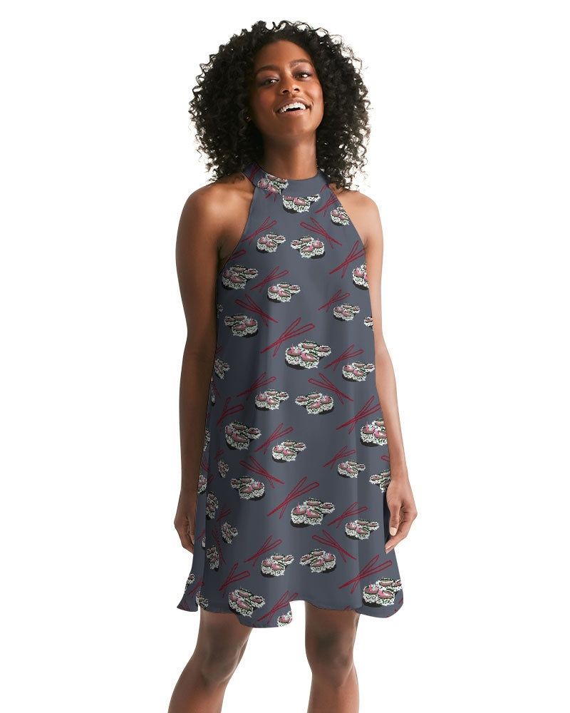 Sushi Pattern Women's Halter Dress