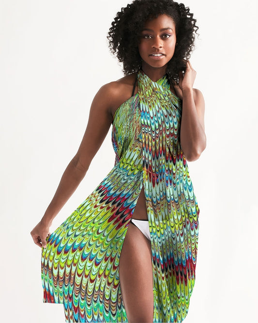 Cool Green Marbled Swim Cover Up