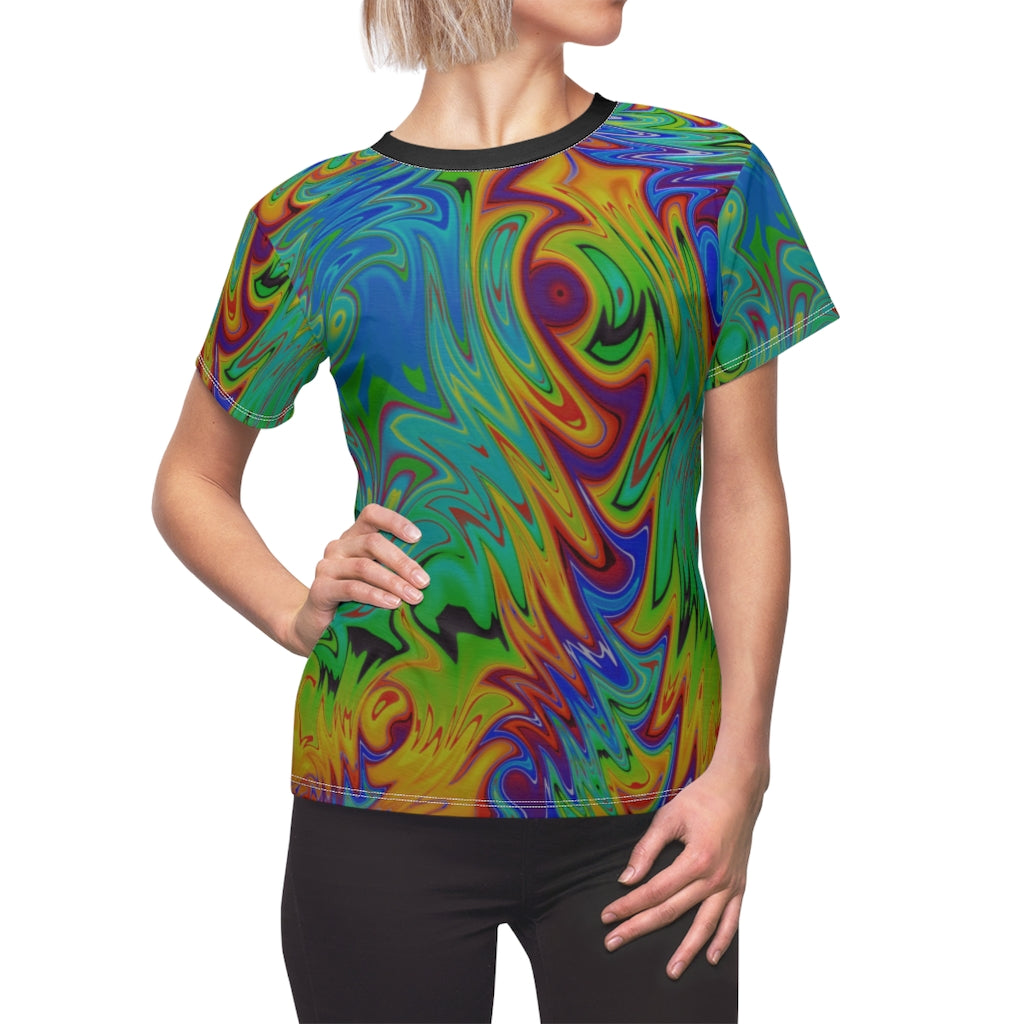 Rainbow Fractal Women's AOP Cut & Sew Tee