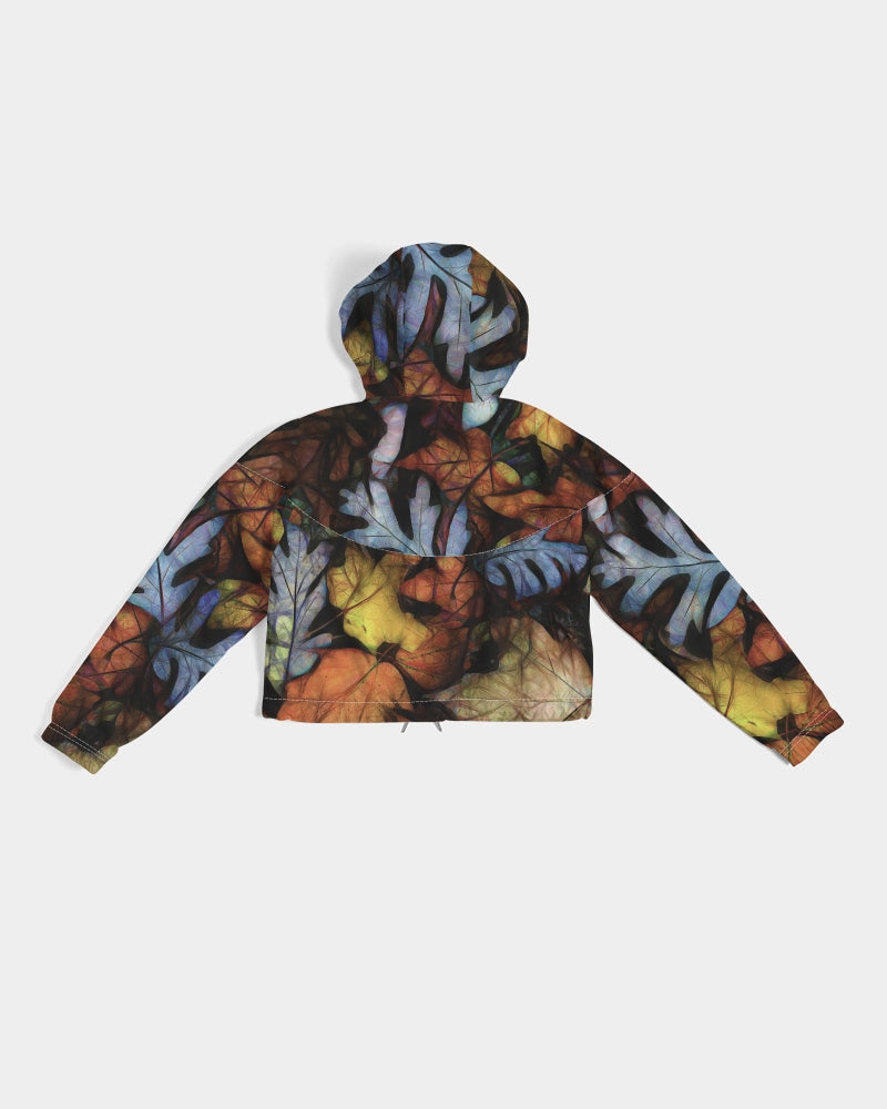 Mid October Leaves Women's Cropped Windbreaker
