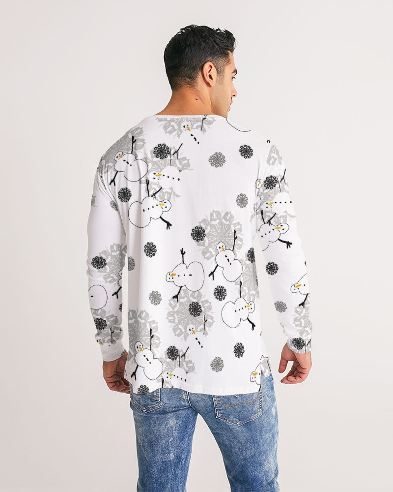 Snowman Pattern Men's Long Sleeve Tee