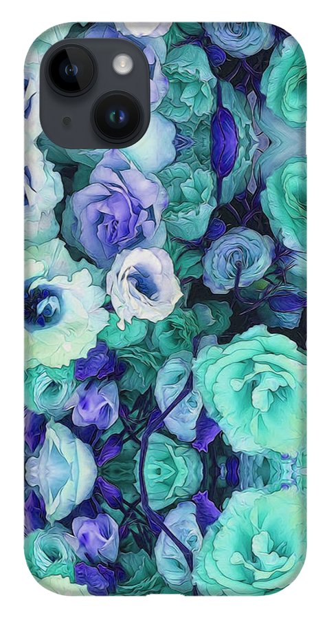 Aqua Flowers Kaleidoscope - Phone Case